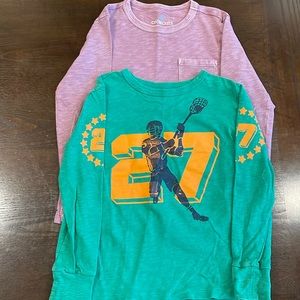 Two long sleeve crewcuts tshirts, size 6/7, GUC